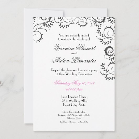 結婚式のヴィンテージのダンスのカップルの招待状 招待状 (裏面)