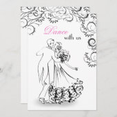 結婚式のヴィンテージのダンスのカップルの招待状 招待状 (正面/裏面)