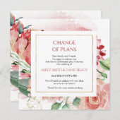 結婚式の中止 - 延期 - 計画変更 招待状 (正面/裏面)