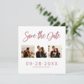 結婚式の予告状 3枚の写真コラージュ 招待状 (スタンド正面)
