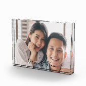 結婚式の二人だけの写真が入ったオーダーメイドの木製ブロック フォトブロック (右)