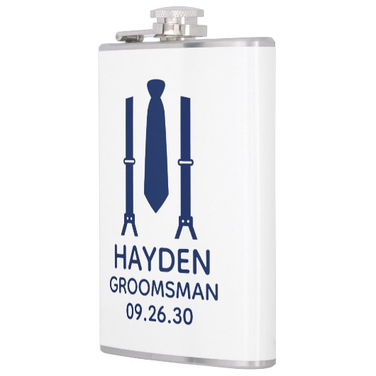 結婚式の介添え人 青いネクタイ フラスク (左)