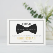 結婚式の仲人にお誘いするカード - ブラックタイ 招待状 (スタンド正面)