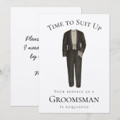 結婚式の仲人にお願いします ヴィンテージ タキシード 招待状 (正面/裏面)