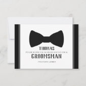 結婚式の仲人にお願いするカード - タキシード 黒タイ 招待状 (正面)