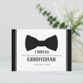 結婚式の仲人にお願いするカード - タキシード 黒タイ 招待状 (スタンド正面)