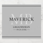 結婚式の仲人へのギフト - モノグラムの結婚式のプチギフトに最適 リキュールボトルラベル (シングルラベル)