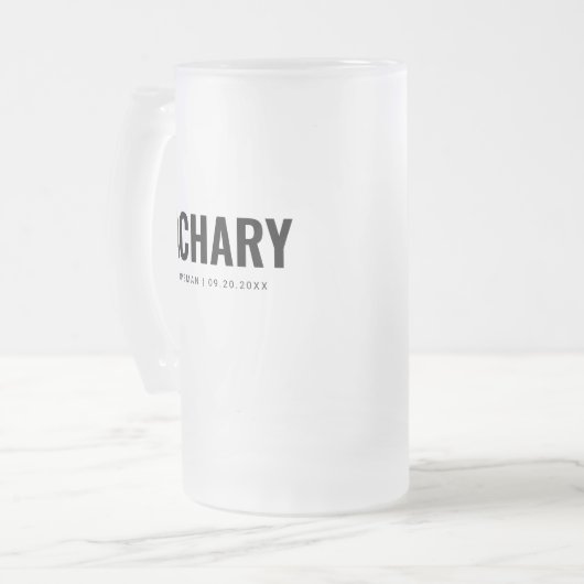 結婚式の仲人へのギフト 男の結婚パーティ ベストマン フロストグラスビールジョッキ (正面左)