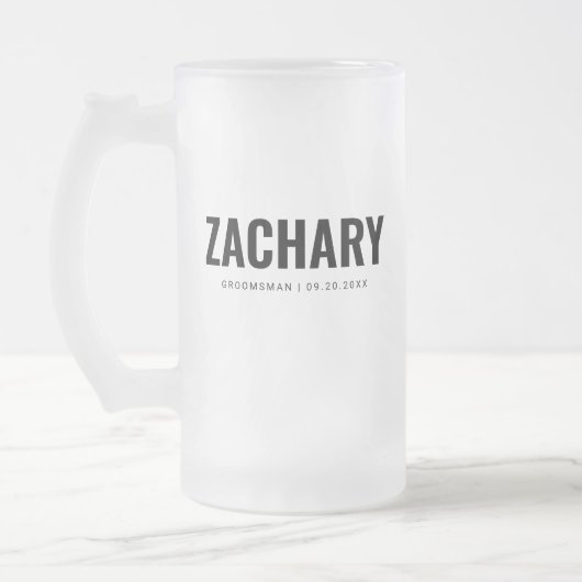 結婚式の仲人へのギフト 男の結婚パーティ ベストマン フロストグラスビールジョッキ (左)