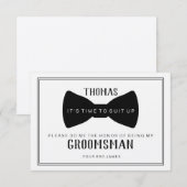 結婚式の仲人を頼みたい - ブラックタイ 黒封筒 招待状 (正面/裏面)