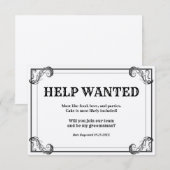 結婚式の仲人募集ヴィンテージ風求人広告 招待状 (正面/裏面)