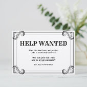 結婚式の仲人募集ヴィンテージ風求人広告 招待状 (スタンド正面)