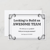 結婚式の仲人募集 ヴィンテージスタイルの建物でチームを構築 招待状 (正面/裏面)