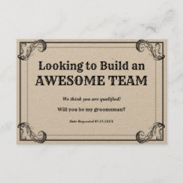 結婚式の仲人募集 ヴィンテージスタイルの建物でチームを構築 招待状