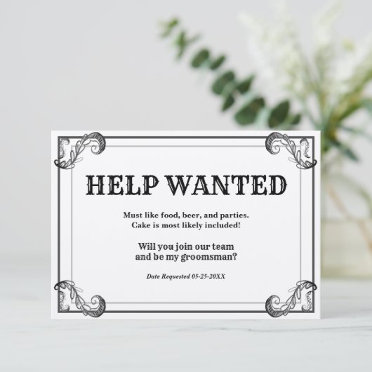 結婚式の仲人募集　ヴィンテージ　求人広告 招待状 (スタンド正面)