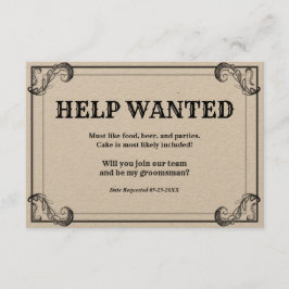 結婚式の仲人募集　ヴィンテージ　求人広告 招待状