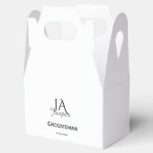 結婚式の仲人・主賓の名前と日付のモノグラム フェイバーボックス (オープン)