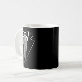 結婚式の仲間 黒スーツ おそろい バチェラーパーティー 面白い コーヒーマグカップ (正面左)