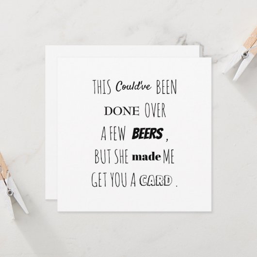 結婚式の伴侶 最高の男の名刺をくれますか カード (正面/裏面インサイチュ)