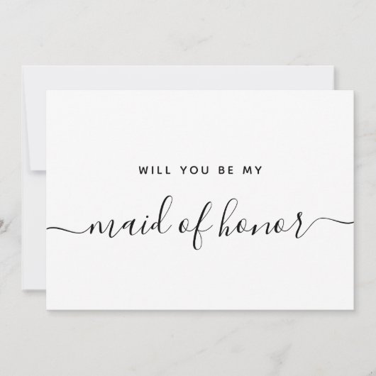 結婚式の伴娘にしてくれませんか? ウェディングパーティーのお願いメッセージカード 招待状 (正面)