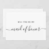 結婚式の伴娘にしてくれませんか? ウェディングパーティーのお願いメッセージカード 招待状 (正面/裏面)