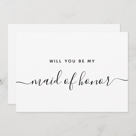 結婚式の伴娘にしてくれませんか? ウェディングパーティーのお願いメッセージカード 招待状 (正面/裏面)