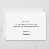 結婚式の伴娘にしてくれる？　結婚式の提案メッセージ 招待状 (裏面)