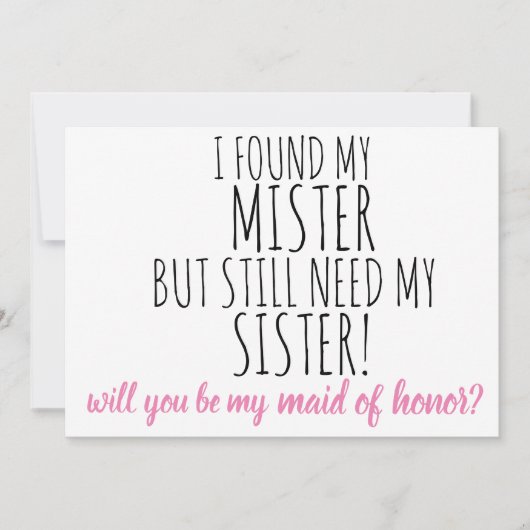 結婚式の伴娘になってくれる？ 招待状 (正面)