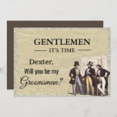 結婚式の伴郎にお願いするカード 招待状 (正面/裏面)