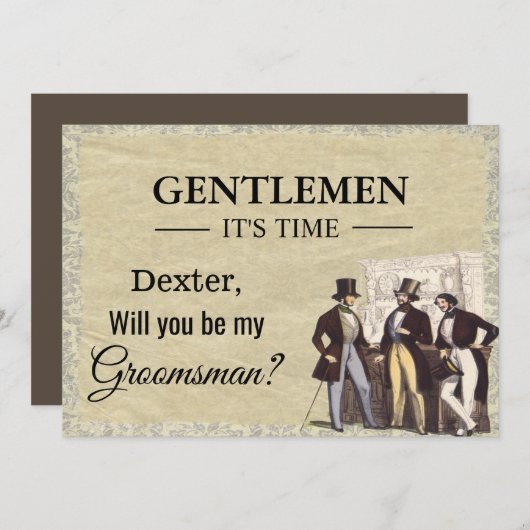 結婚式の伴郎になってくれる?リクエストカード 招待状 (正面/裏面)