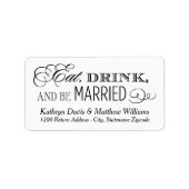 結婚式の住所表記 Eat Drink and Be Married ラベル (正面)