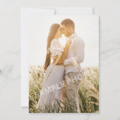 結婚式の保存日シンプルQRコード&写真裏面 招待状 (裏面)