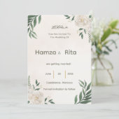 結婚式の保存日付カード 招待状 (スタンド正面)