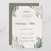 結婚式の保存日付カード 招待状 (正面/裏面)