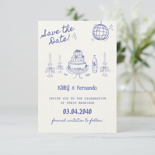 結婚式の保存日付招待状（オーダーメイド） 結婚 セーブザデート (スタンド正面)