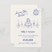 結婚式の保存日付招待状（オーダーメイド） 結婚 セーブザデート (正面/裏面)