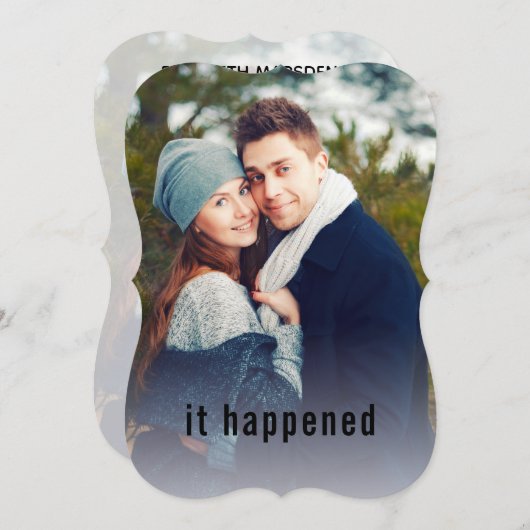 結婚式の写真がたった1枚 結婚しました 披露宴 招待状 (正面/裏面)