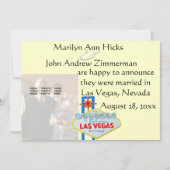 結婚式の写真とのラスベガスの結婚の発表 案内状 (正面)