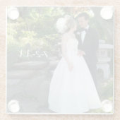 結婚式の写真と日付が入ったガラスコースター ガラスコースター (裏面)