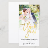 結婚式の写真に感謝を込めて フォイルゴールド風 サンキューカード (正面/裏面)