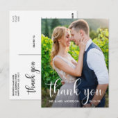 結婚式の写真のためのカリグラフィー手書きの感謝 ポストカード (正面/裏面)