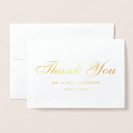 結婚式の写真のエレガントな原稿は金ゴールド感謝していしています 箔カード