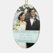 結婚式の写真のクリスマスのオーナメント セラミックオーナメント (左)