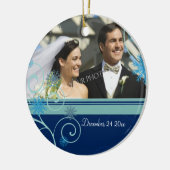 結婚式の写真のクリスマスのオーナメント セラミックオーナメント (左)