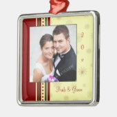 結婚式の写真のクリスマスのオーナメント メタルオーナメント (左)