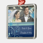 結婚式の写真のクリスマスのオーナメント メタルオーナメント (左)