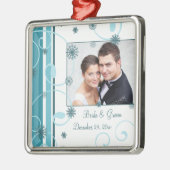結婚式の写真のクリスマスのオーナメント メタルオーナメント (左)