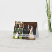 結婚式の写真のコラージュ-ありがとう サンキューカード (正面)