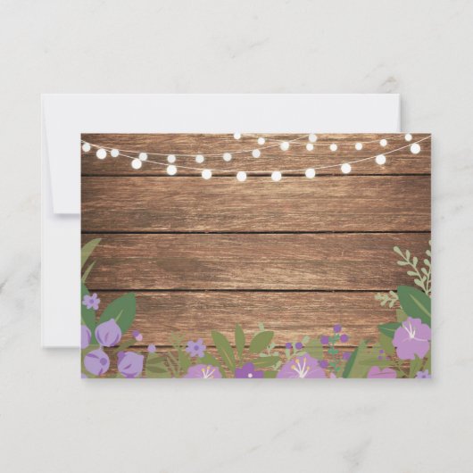 結婚式の写真の保存日付のバーラップ木婚約 招待状 (裏面)