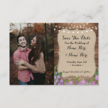 結婚式の写真の保存日付のバーラップ木婚約